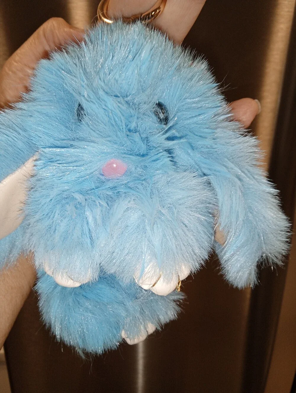 Blue Plush Bunny Keychain